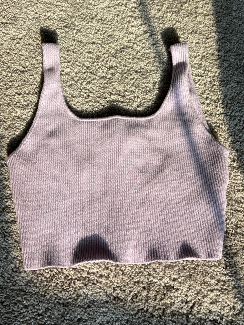Lavender Ribbed Crop Tank